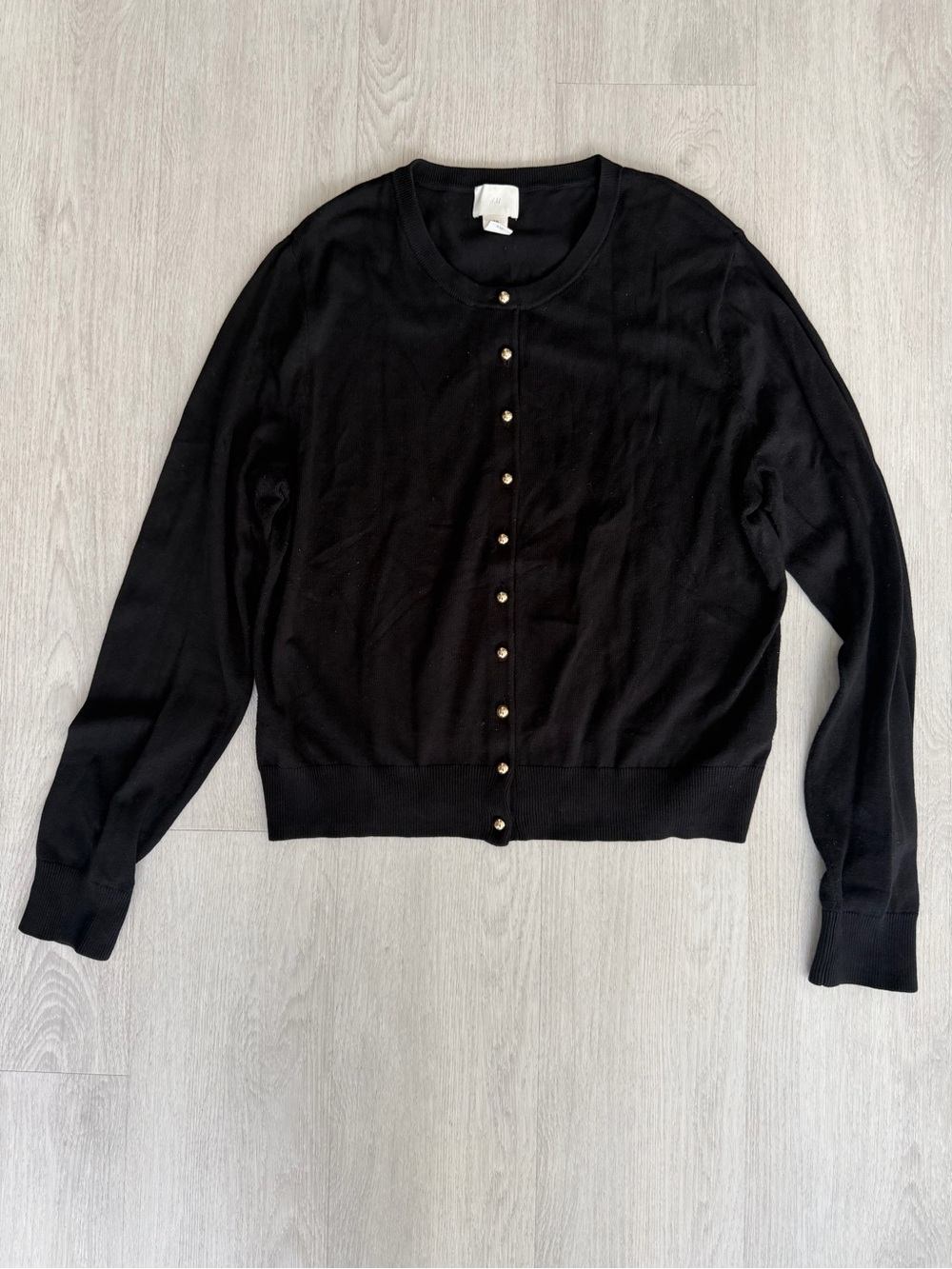 H&M Black Cardigan with Gold-Tone Buttons
